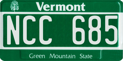 VT license plate NCC685