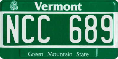 VT license plate NCC689