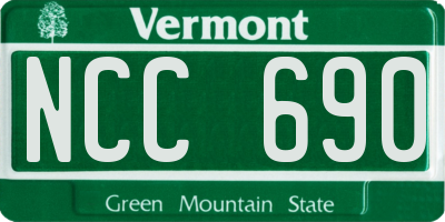 VT license plate NCC690