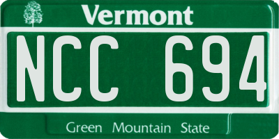 VT license plate NCC694