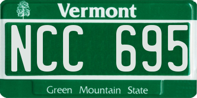 VT license plate NCC695