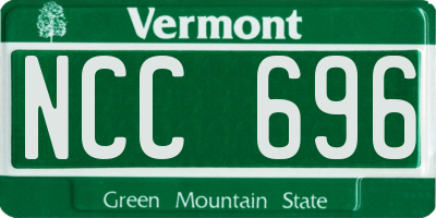 VT license plate NCC696