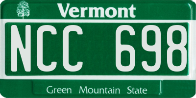 VT license plate NCC698