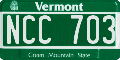 VT license plate NCC703