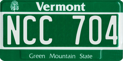 VT license plate NCC704