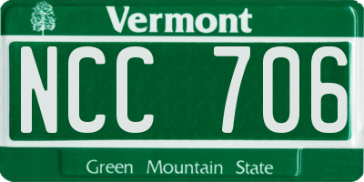 VT license plate NCC706