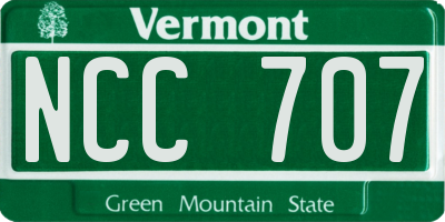 VT license plate NCC707