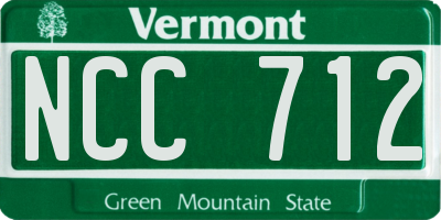 VT license plate NCC712