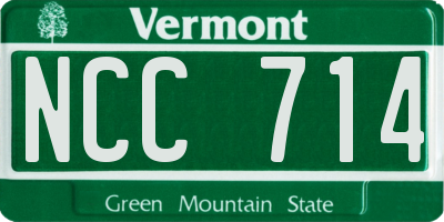 VT license plate NCC714