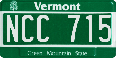 VT license plate NCC715