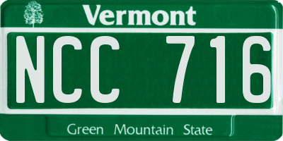 VT license plate NCC716