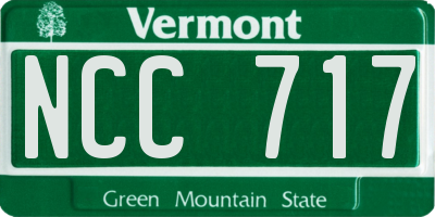VT license plate NCC717
