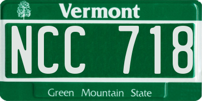 VT license plate NCC718