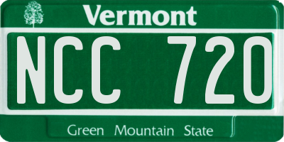 VT license plate NCC720