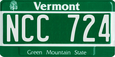 VT license plate NCC724
