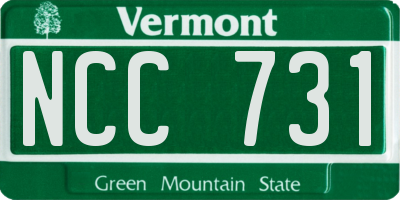 VT license plate NCC731