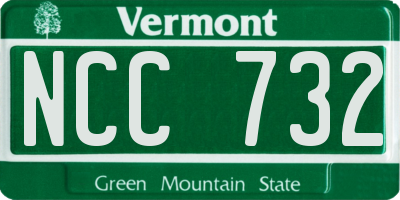 VT license plate NCC732