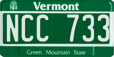 VT license plate NCC733