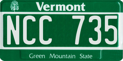 VT license plate NCC735