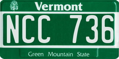 VT license plate NCC736