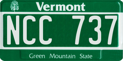 VT license plate NCC737