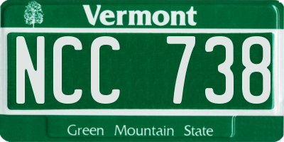 VT license plate NCC738
