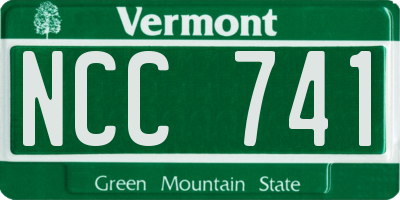 VT license plate NCC741
