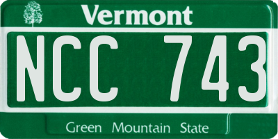 VT license plate NCC743