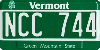 VT license plate NCC744