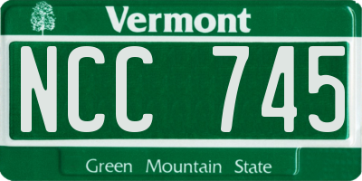 VT license plate NCC745