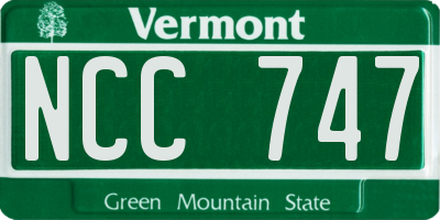 VT license plate NCC747