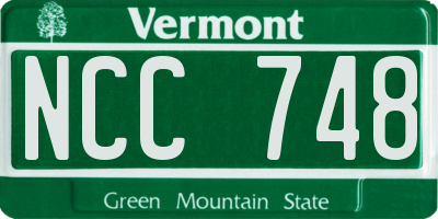 VT license plate NCC748