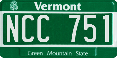 VT license plate NCC751