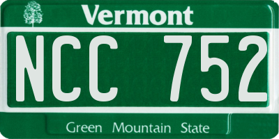 VT license plate NCC752