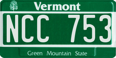 VT license plate NCC753