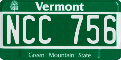 VT license plate NCC756