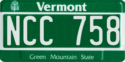 VT license plate NCC758