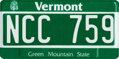 VT license plate NCC759