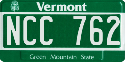 VT license plate NCC762
