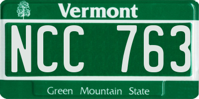 VT license plate NCC763