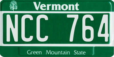 VT license plate NCC764