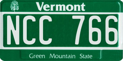 VT license plate NCC766