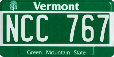 VT license plate NCC767