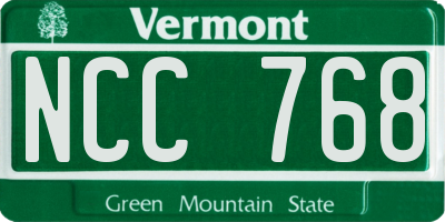 VT license plate NCC768