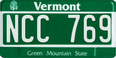 VT license plate NCC769