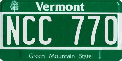 VT license plate NCC770