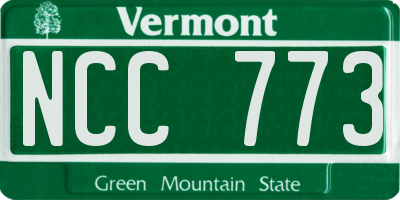 VT license plate NCC773