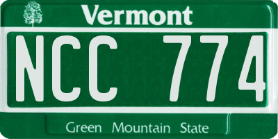 VT license plate NCC774