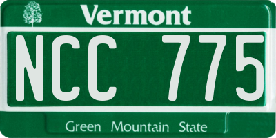 VT license plate NCC775