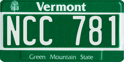VT license plate NCC781